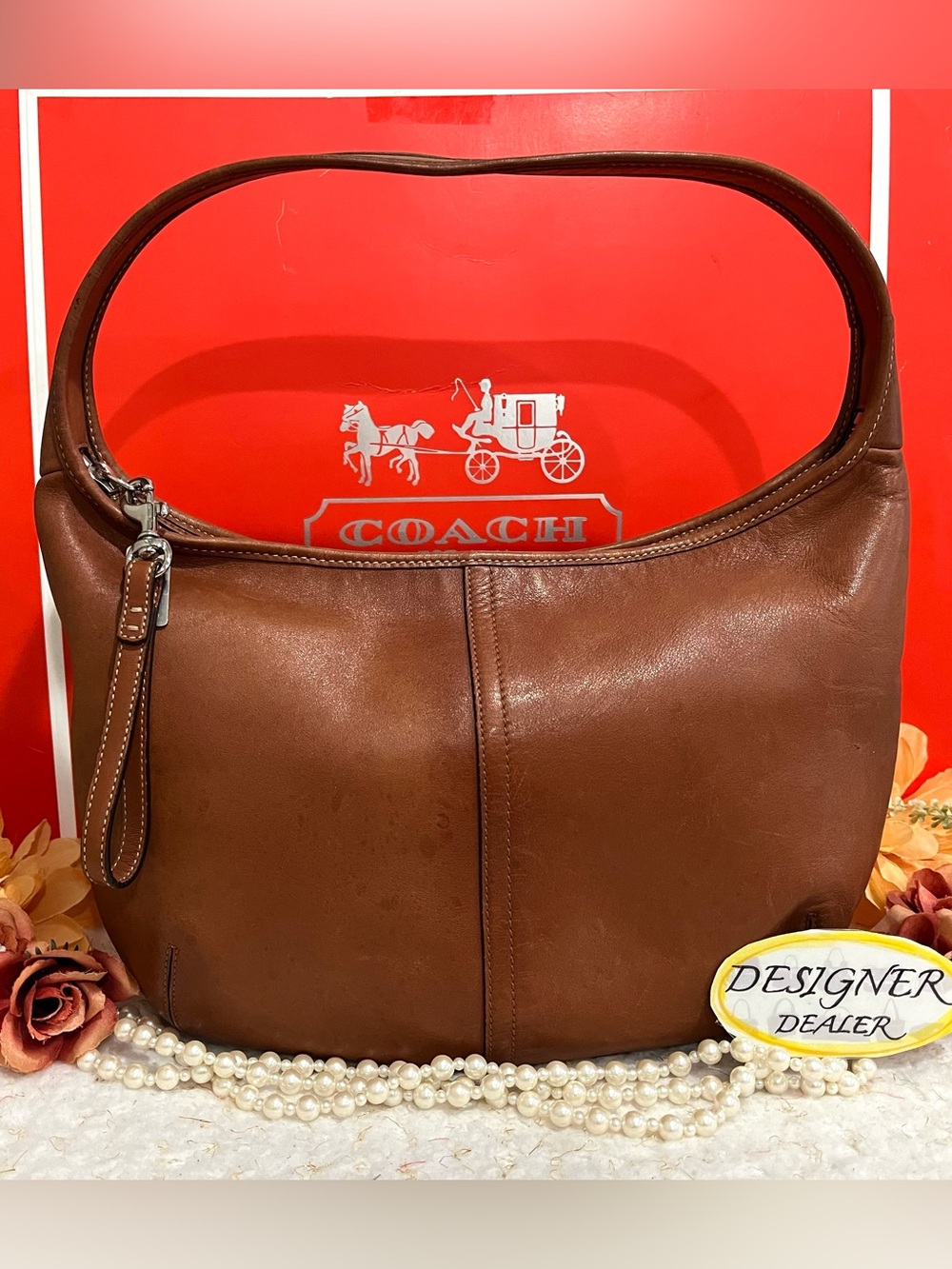 COACH Vintage Ergo British Tan Leather Hobo Shoulder Bag 9226 VGC! HTF! 💎💎 - Picture 3 of 14